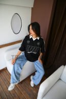 Race Collar Oversized T_shirt